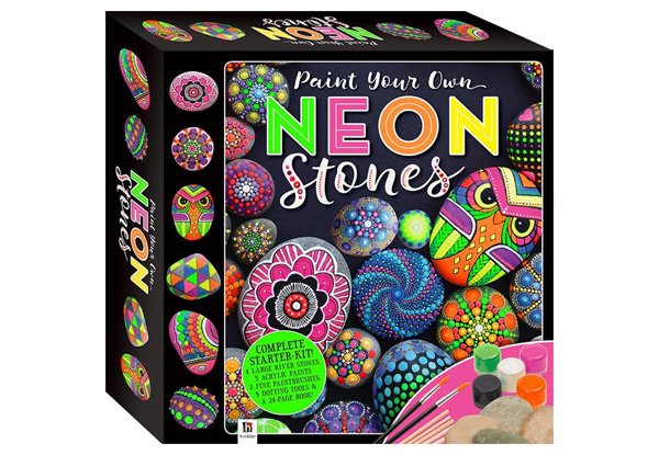 Paint Your Own Neon Stones in Tuck Box with Free Delivery
