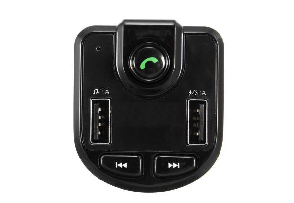 One Bluetooth Car FM Transmitter with Dual USB Car Charging Ports - Option for Two
