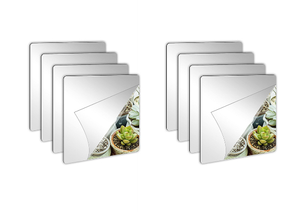 Four-Piece Self-Adhesive Mirror Sticker Set  - Option for Two Sets