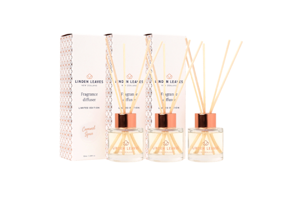 Three-Pack Linden Leaves Caramel Spice Midi Diffuser