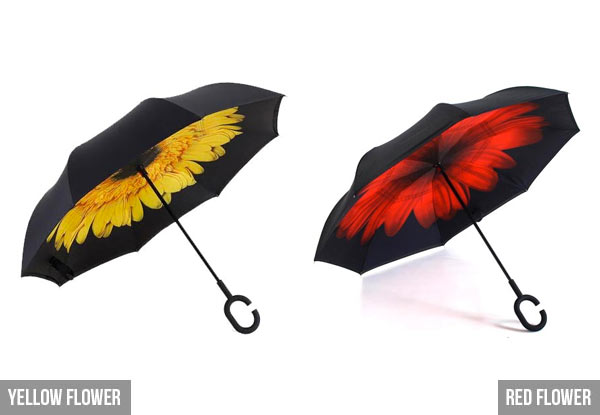 Wind-Resistant Reversible Umbrella - 15 Designs Available
