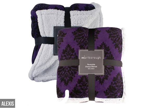 Reversible Stylish Sherpa Throw  - Three Styles Available