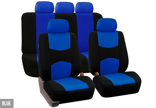 Nine-Piece Universal Car Seat Cover Set - Four Colours Available