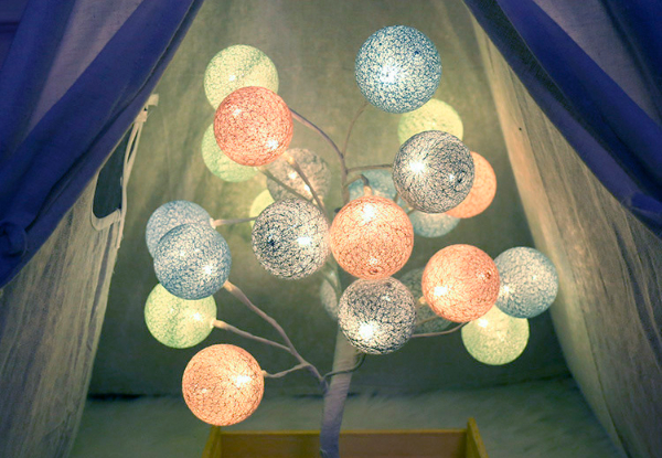 24 LED Cotton Ball Decor Table Lamp