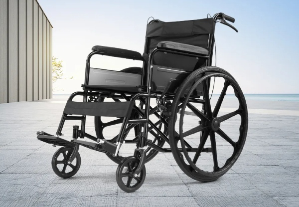 24-Inch Portable Folding Wheelchair