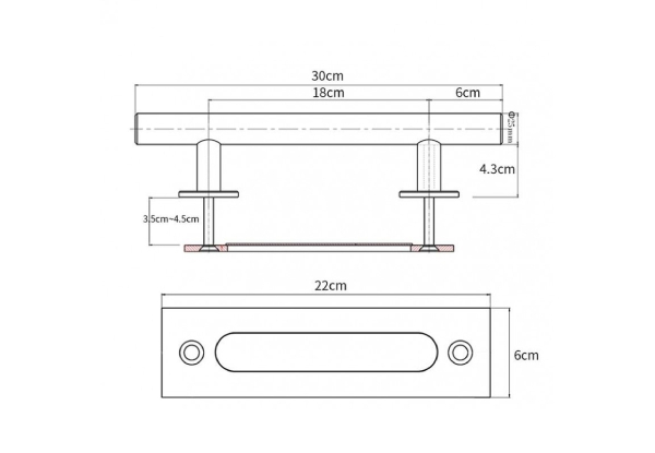 Barn Door Handle - Two Colours Available