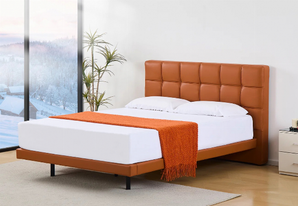 Kalyn Queen PU Orange Bed Frame
