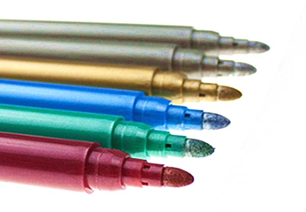 Six Glass Writer Metallic Markers