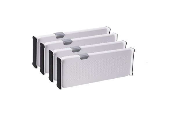Four-Pack Telescopic Drawer Dividers - Available in Two Sizes