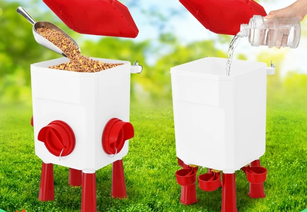 Petscene 12kg 11L Automatic Chicken Feeder & Waterer Set