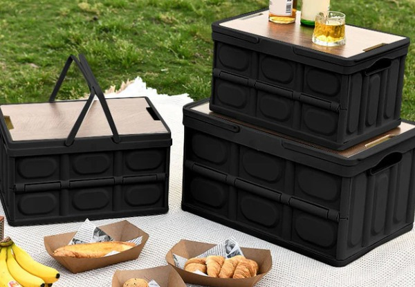 SOGA 55L Foldable Storage Box Crate with Handle - Two Colours Available