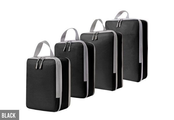 Four-Pack Compression Packing Cubes - Option for Eight-Pack & Four Colours Available