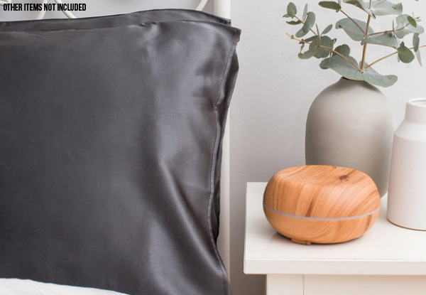 Two-Pack of Charcoal Silky Satin Pillowcases