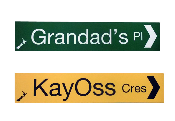 $35 for a Personalised NZ Street Sign Canvas incl. Nationwide Delivery
