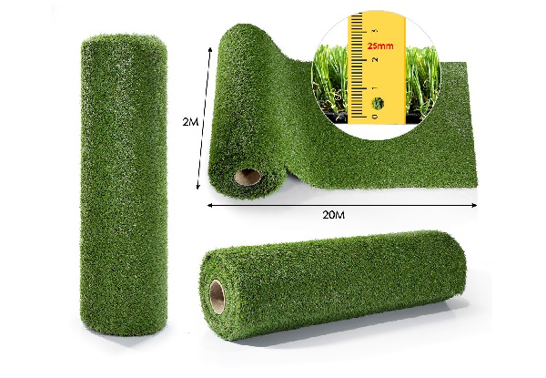 25MM Height 2M X 20M Artificial Faux Grass Turf