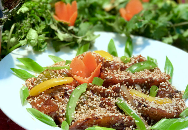 Scrumptious Three-Course Vegetarian Meal for Two People