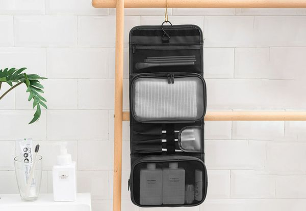 Water-resistant Hanging Toiletry Bag - Available in Two Colours & Option for Two-Pack