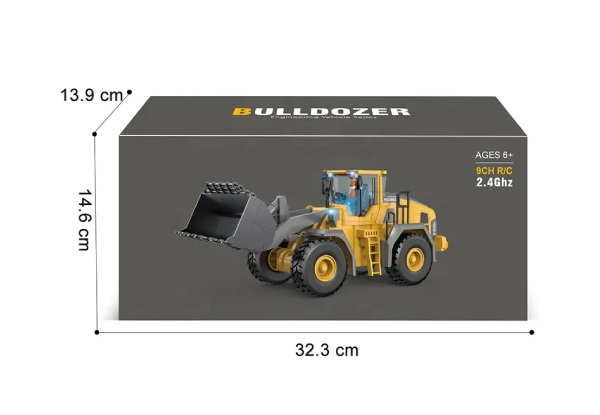 Kids Nine-Channel Remote Control Construction Bulldozer Toy