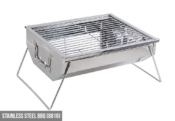 From $18 for a Portable Stainless Steel Charcoal BBQ Grill – Three Options Available
