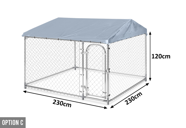 Outdoor Galvanised Steel Frame Dog Run Range - Eight Options Available