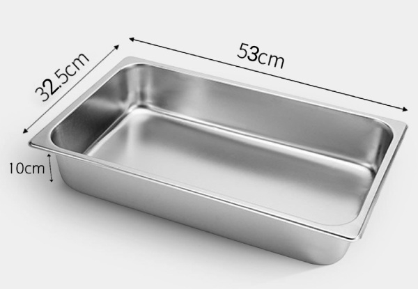 SOGA 10cm Deep Full-Size Stainless Steel Tray Pan