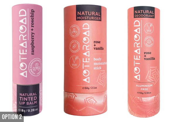 Aotearoad Lip Balm, Body Moisturiser & Deodorant Pack - Seven Options Available