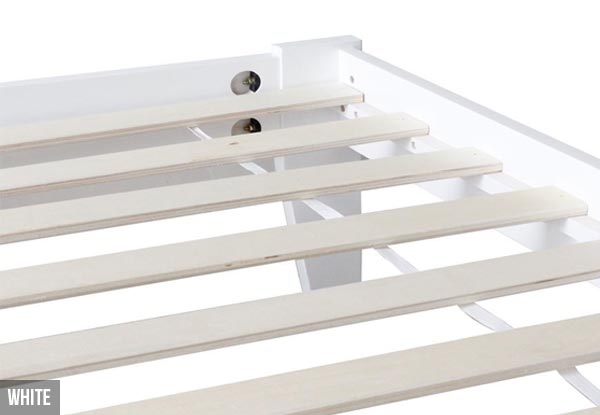 Wooden Slat Bed - Two Colours & Four Sizes Available