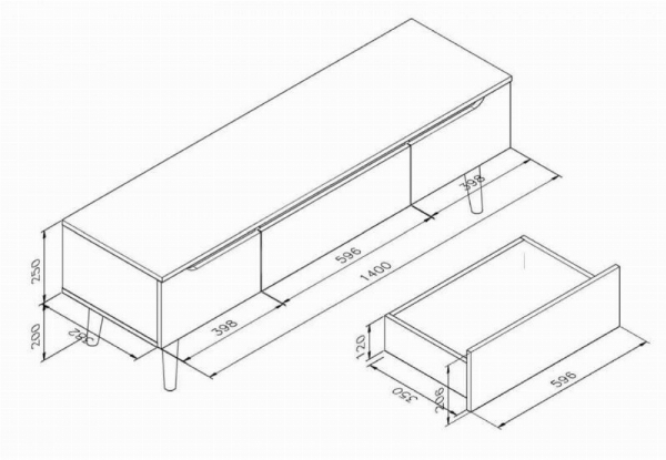 Eevi 140cm TV Unit