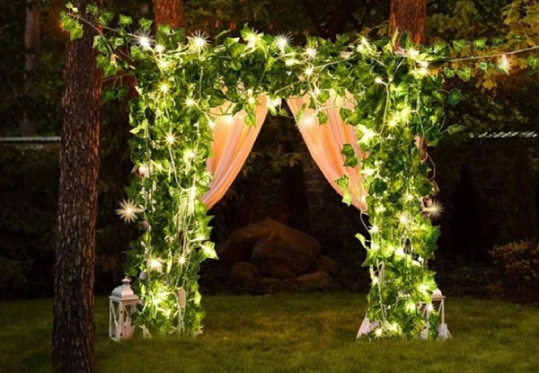 Outdoor Patio Decorative Fake Ivy Vines LED Light