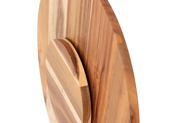 Bread & Butter 18-inch Wooden Lazy Susan Tray - Three Styles Available - Elsewhere Pricing $77.99