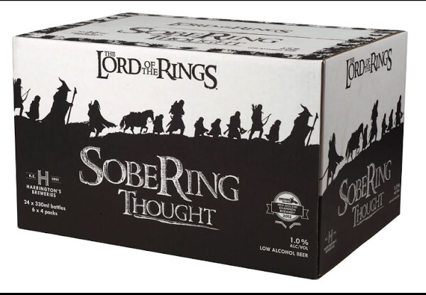 $29 for a Carton of Harringtons SobeRing Thought - Lord of the Rings 1% Alcohol Stout incl. Urban Delivery