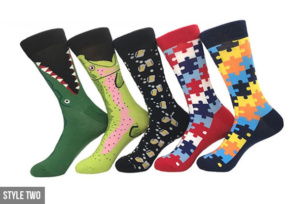 Five-Pack of Colourful Socks - Option for a Ten-Pack with Free Delivery