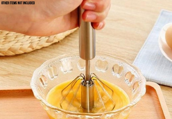 Stainless Steel Rotating Egg Whisk - Two Sizes Available & Option for Two