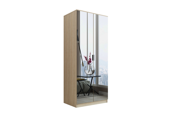 Two-Door Mirrored Wardrobe Dresser - Two Styles Available