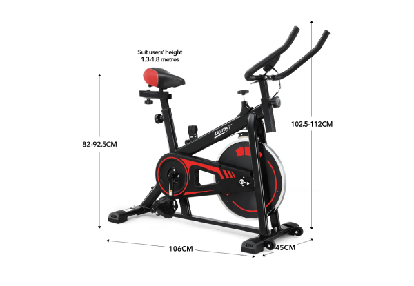 Genki Stationary Exercise Spin Bike with Adjustable Belt Drive