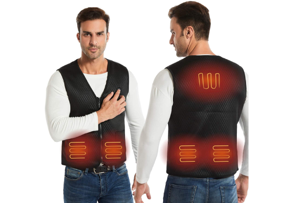 USB-Powered Lightweight Heated Vest - Three Sizes Available