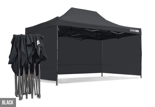 Pre-Order a Large 3 x 4.5m ToughOut Gazebo with Three Side Walls - Available in Four Colours