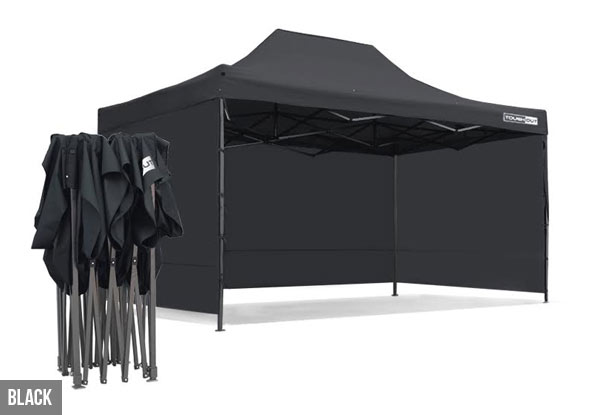 $132 for a Large 3 x 4.5m ToughOut Gazebo with Three Side Walls - Available in Four Colours