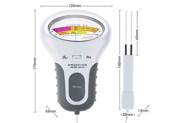 Digital PH Meter Chlorine Level Monitor - Option for Two-Piece