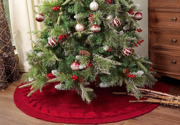 Knitted Christmas Tree Skirt - Available in Two Sizes & Option for Two-Pack