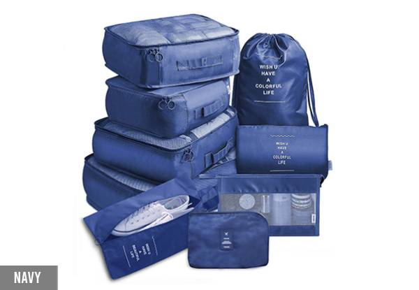 Nine-Piece Fabric Luggage Organiser Set - Six Colours Available