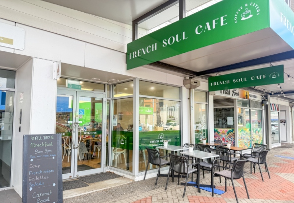 $50 Voucher Towards Food & Beverages for Two People at French Soul Cafe