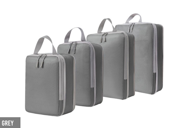 Four-Pack Compression Packing Cubes - Option for Eight-Pack & Four Colours Available