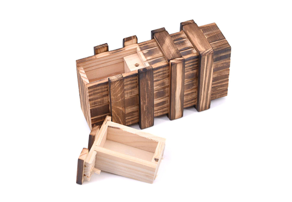 Wooden Puzzle Hidden Compartment Box