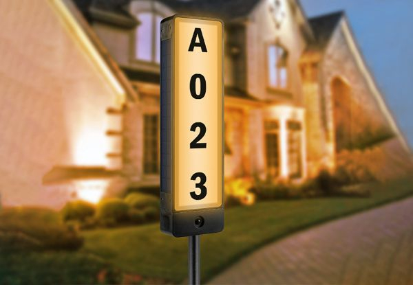 Solar House Address Sign Light with Stake