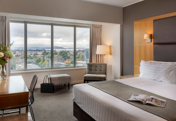 Luxury Stay for 2 in Deluxe Room at Rydges Rotorua incl. Buffet Breakfast at Chapman's Restaurant, Drinks on Arrival, Late Check-Out, Parking, Access to Geothermally Heated Pool & More - Midweek, Weekend & Family Options Available for up to 3 Nights