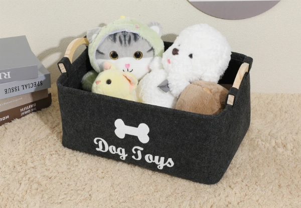 Felt Pet Toy Box - Two Colours Available
