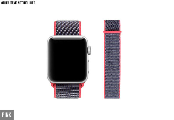 Soft Nylon Sport Loop Band Compatible with Apple Watch - Five Colours Available