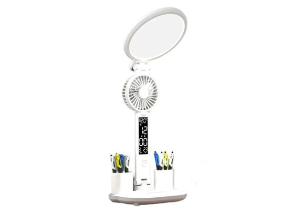 Adjustable LED Desk Lamp with Fan