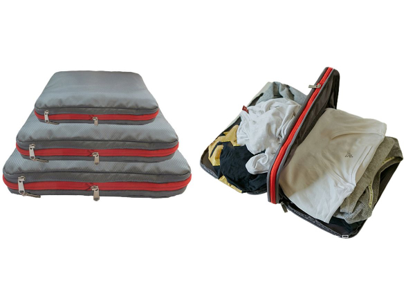 Travel Luggage Compression Packing Bag - Three Sizes Available & Option for Two-Pack & Three-Pack